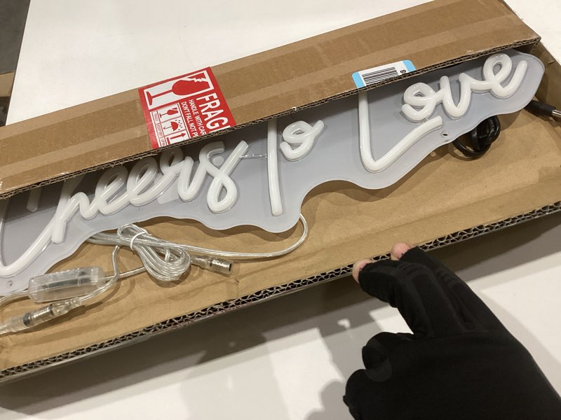 Condition photo showing Good Condition for cheers to love neon sign-custom for wall decor led neon light sign personalized birthday marry wedding christmas gift light up sign party bedroom bar home room business shop (warm white,20in)