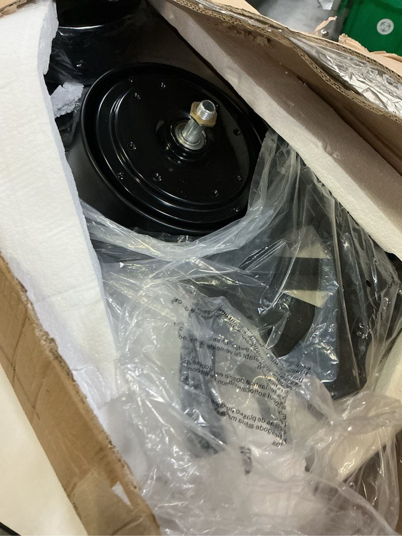 Condition photo showing As Is for depuley ceiling fan without light: 66 inch big indoor outdoor fan with remote app control - black wood grain large ceiling fan no light 8 blade reversible quiet dc motor memory function timer wood grain02 66 inch no light