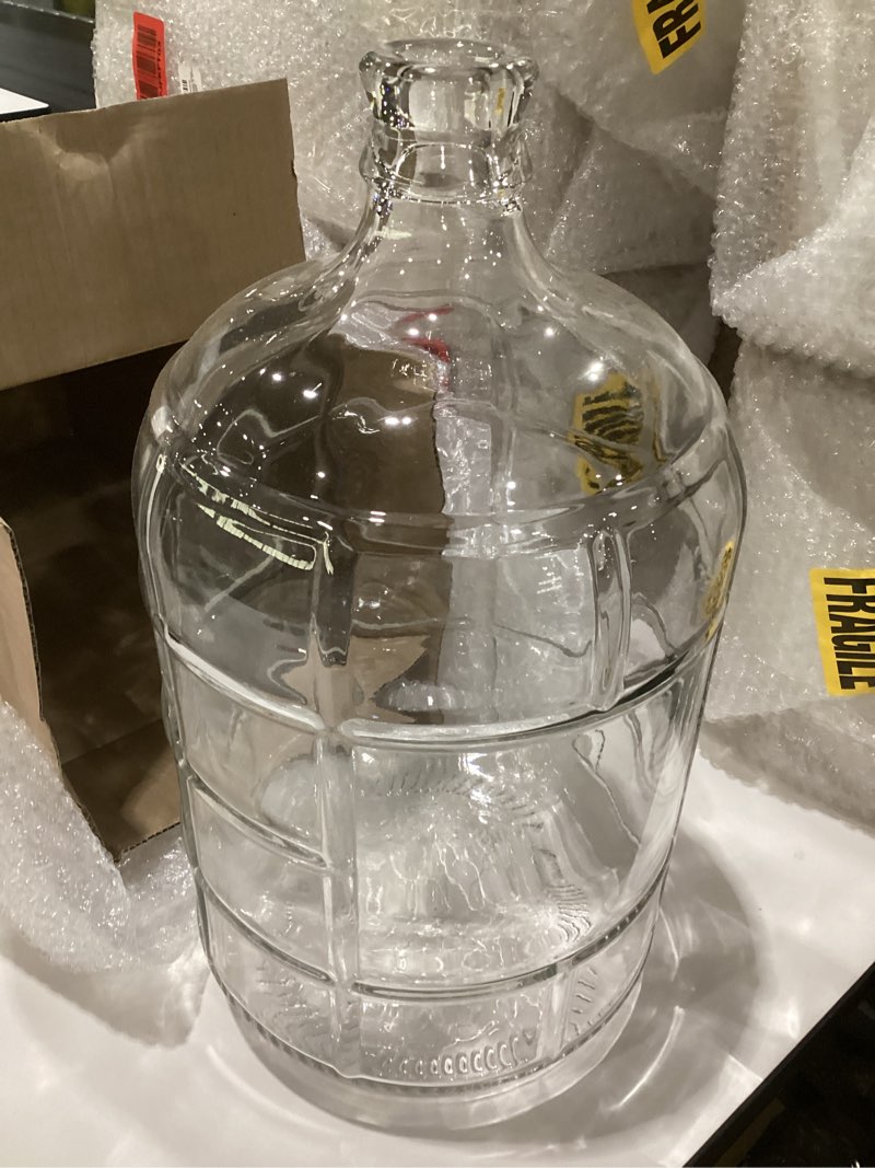 Condition photo showing As Is for geo sports bottles 3 gallon round glass carboy fits 30mm cork finish or 55mm push cap home brew (clear glass) (bt3gg)