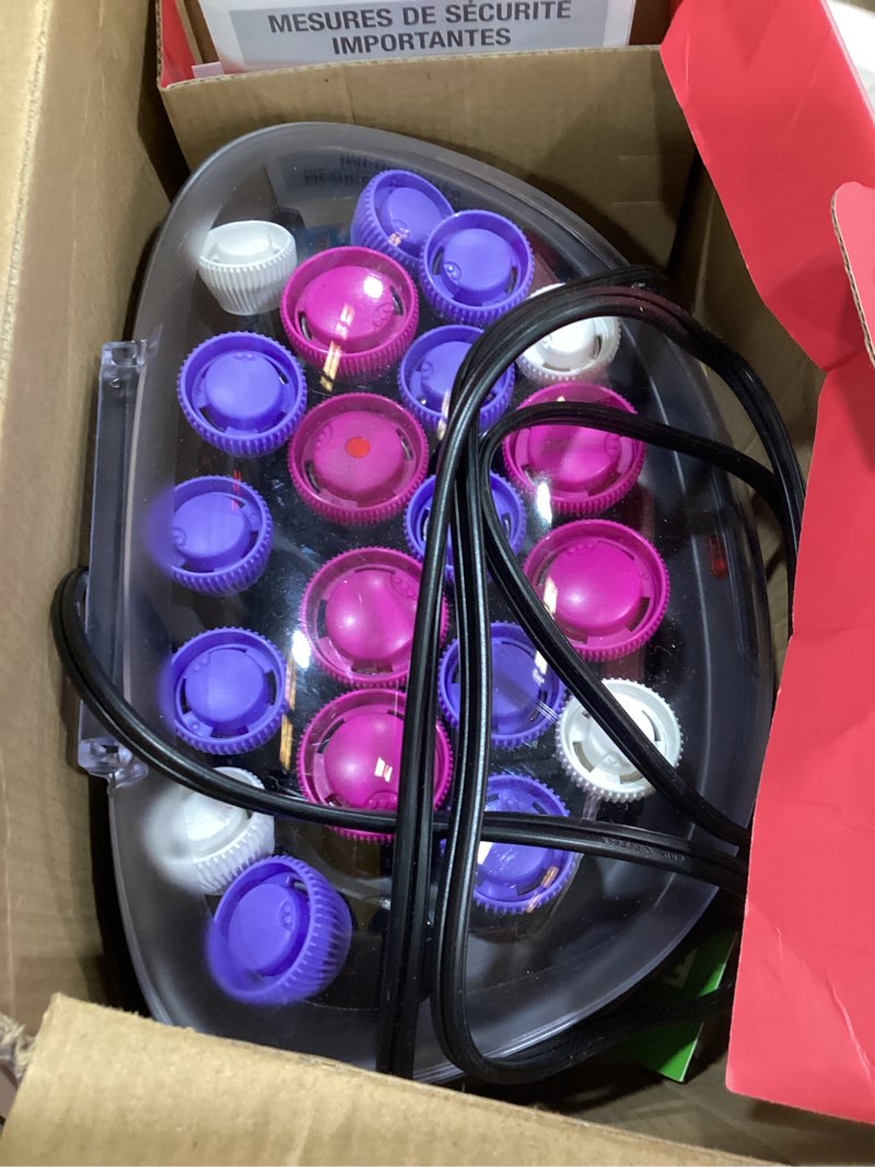 Condition photo showing Good Condition for remington ionic conditioning hair setter, 20 velvet hair rollers, 6 large (1¼”), 10 medium (1"), 4 small (¾”), blowout style hair curlers