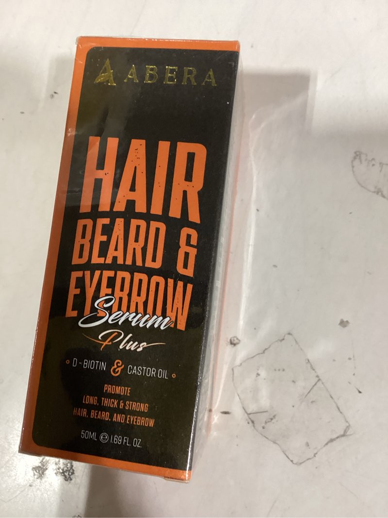 Condition photo showing New/Like New for abera hair growth serum for hair loss, natural hair regrowth treatment for hair & beard with biotin & castor oil | extra strength & bigger size 1.69 fl oz, (2 serum + gift) b. 2 serum + gift (recommend combo)
