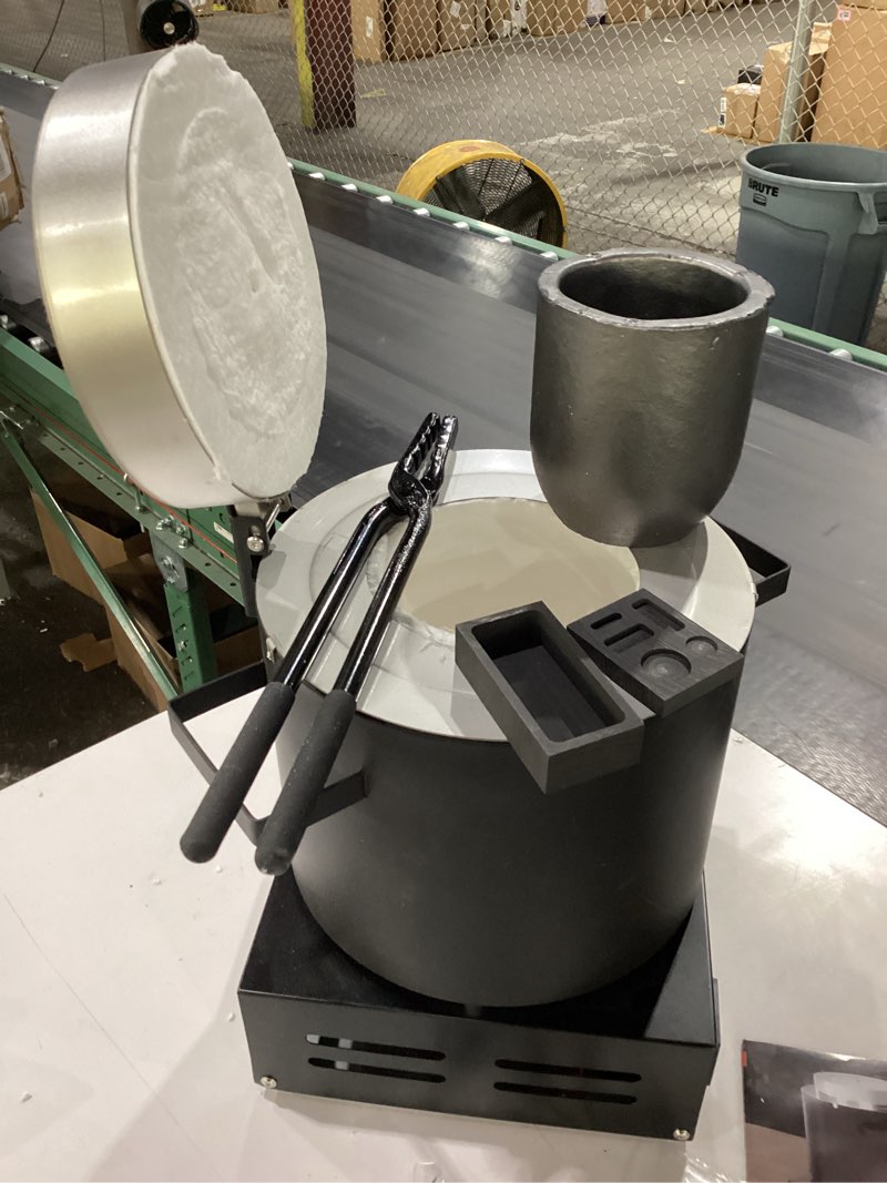 Condition photo showing Good Condition for mmasters 7kg electric aluminum melting furnace kit, 1800w pid smelter kiln, taf8000 for scrap metal recycling (below 1000°c) 7kg black