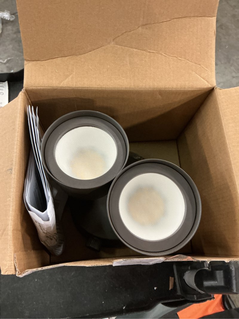 Condition photo showing Good Condition for 24-watt 2400-lumen dusk to dawn outdoor integrated led twin head bronze flood light