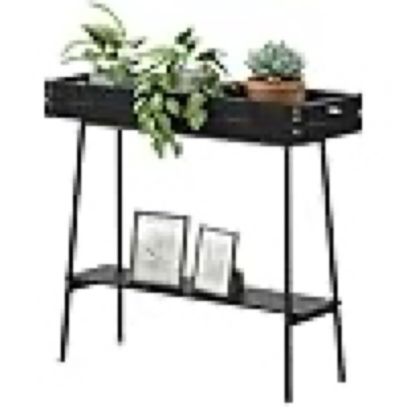 BAMBANG Bamboo Plant Stand Indoor, 2 Tier Small Plant Table, Tall Plant Stand for Indoor Plants, Window Sill Plant Shelf, Flower Pot Holder Plant Bench Plant Rack for Living Room Outdoor, Black