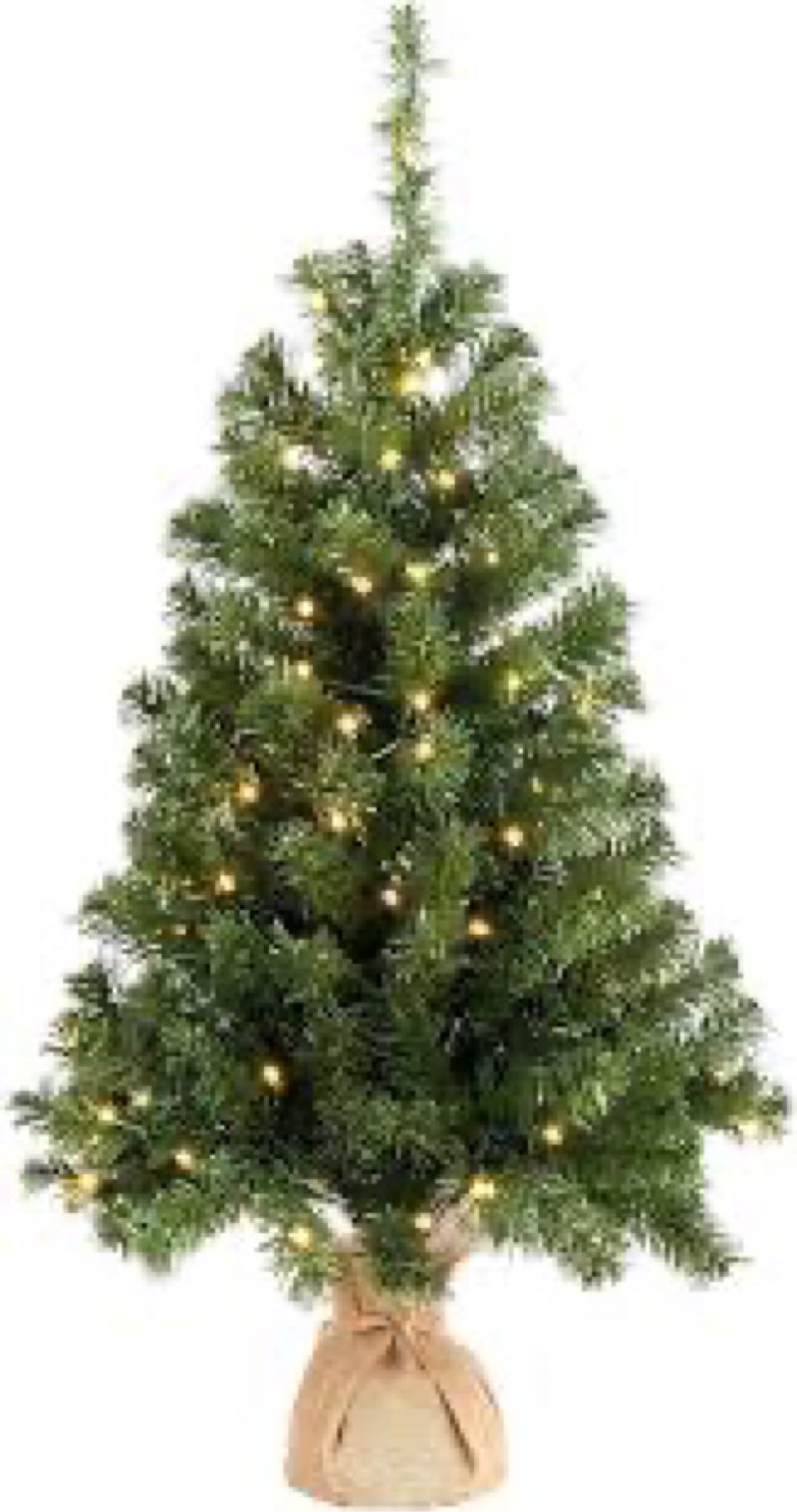 VINGLI 3ft Green Mini Artificial Christmas Tree with 150 Branches Tips, Pre-lit Design, Tabletop Xma