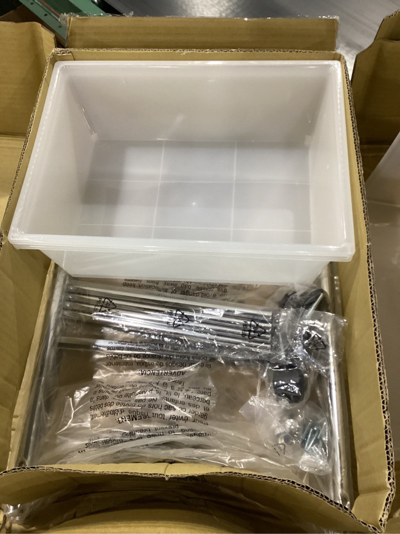 Honey-Can-Do 3-Drawer Plastic Storage Cart on Wheels,Silver