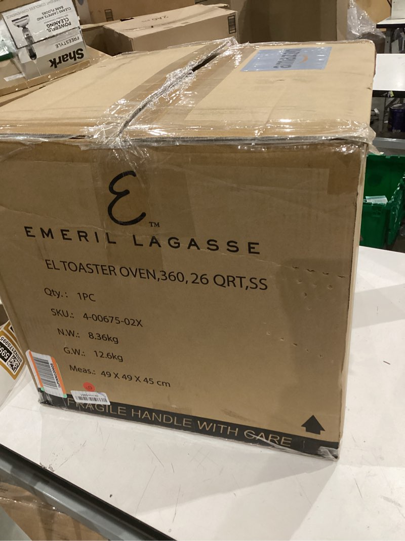 Condition photo showing Good Condition for Dan - Emeril Lagasse Extra Large French Door Air Fryer Toaster Oven Combo, 24 Cooking Functions and Digital Controls, 7 Accessories Included, Stainless Steel Finish, 26QT Capacity