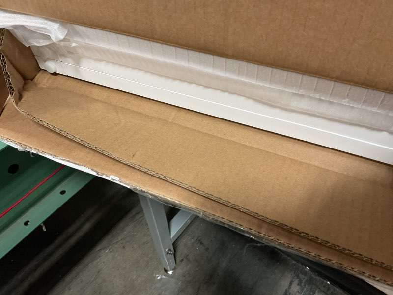 Condition photo showing As Is for Freestanding Wooden Pet Gate for House, Foldable Indoor Dog Gate for Doorways, Stairs - 24" Height, 3 Panels, White