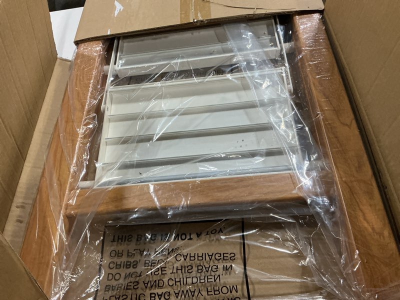 Condition photo showing Good Condition for 4 Step Lightweight Aluminum Folding Ladder, Portable Step Stool with Anti-Slip Pedals, 330 lbs Capacity for Home, Office, Kitchen?White&Woodgrain? White&woodgrain 4 Step