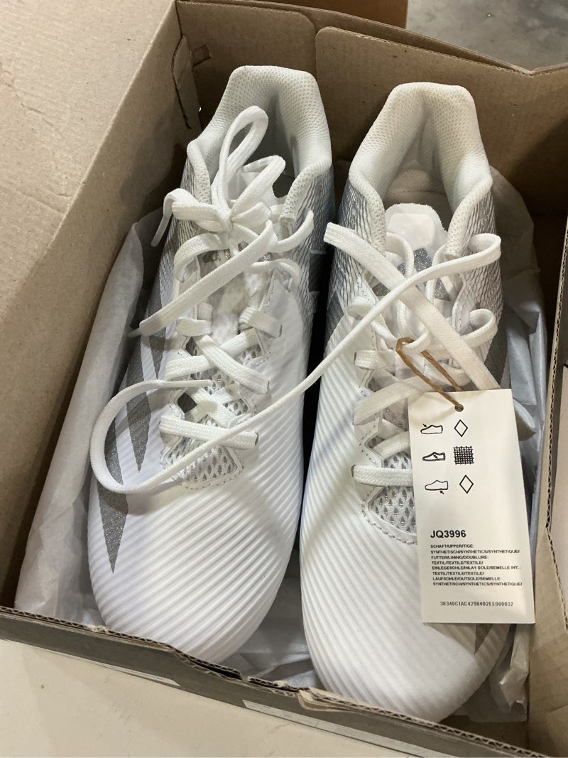 Condition photo showing New/Like New for adidas unisex-adult adizero electric.2 ii american football 8.5 women/7.5 men white/silver metallic/white