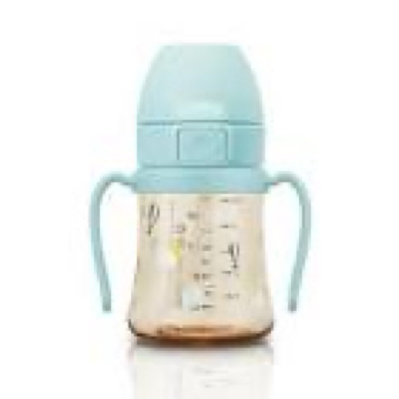 grosmimi flip top spill proof sippy cup, ppsu, bpa free, 6 oz, stage 2 straw for toddlers (air balloon)