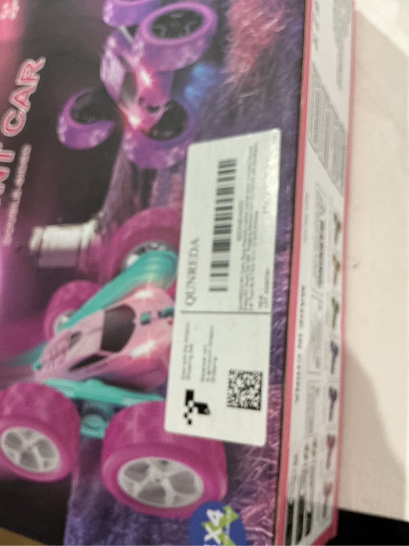 Condition photo showing Good Condition for qunreda rc cars, rose remote control car for girls, 2.4 ghz double sided rc stunt car 360° rotating remote control crawler with headlights car toys for 6 7 8 9 10 11 12 girls birthday gift