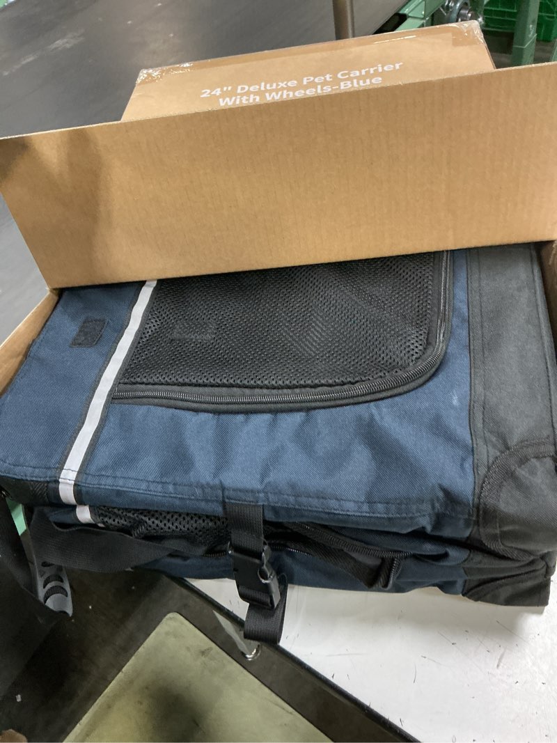 Condition photo showing Good Condition for 24-inch foldable cat carrier with removable wheels – large pet travel carrier for cats & small dogs, breathable & sturdy for car rides (holds up to 44lbs) navy blue