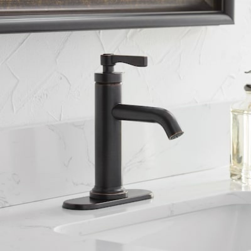  allen + roth townley oil rubbed bronze single hole 1-handle watersense mid-arc residential handle