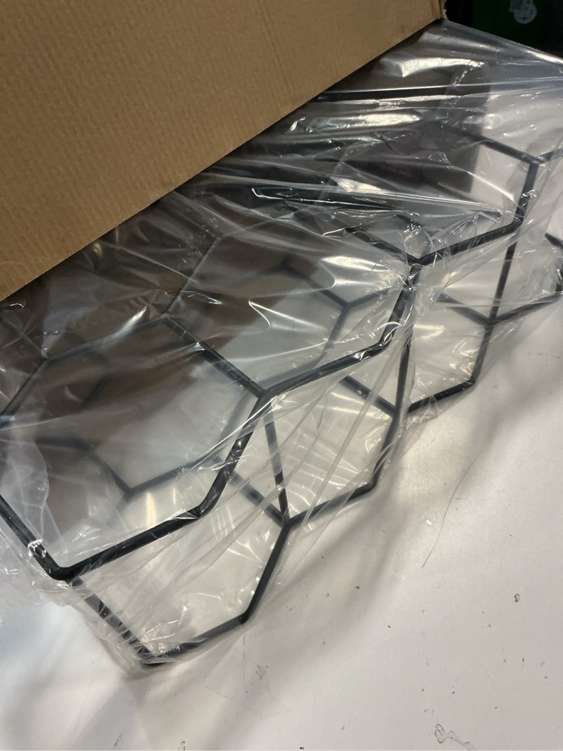 Condition photo showing Good Condition for Gusto Nostro Countertop Wine Rack - 14 Bottle Freestanding Modern Black Metal Small - 3 Tier Tabletop Wine Holder Stand for Cabinet, Pantry - Wine Racks Countertop - No Assembly Required 14 Bottles Black