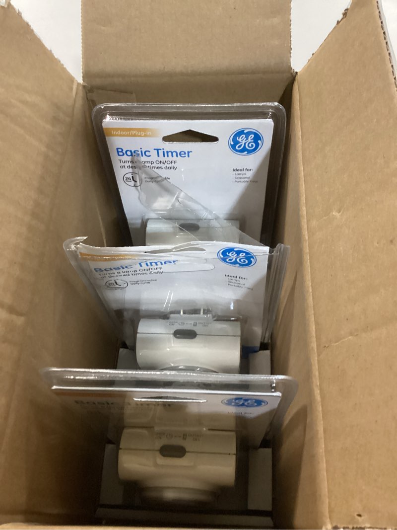 Condition photo showing Good Condition for GE Mechanical Polarized Outlet Timer, Single Plug with 2 Prongs, 24 Hour Cycle, Indoor Use for Lights, Lamps, Fans, Appliances, Christmas Tree, 3 Pack, 44801