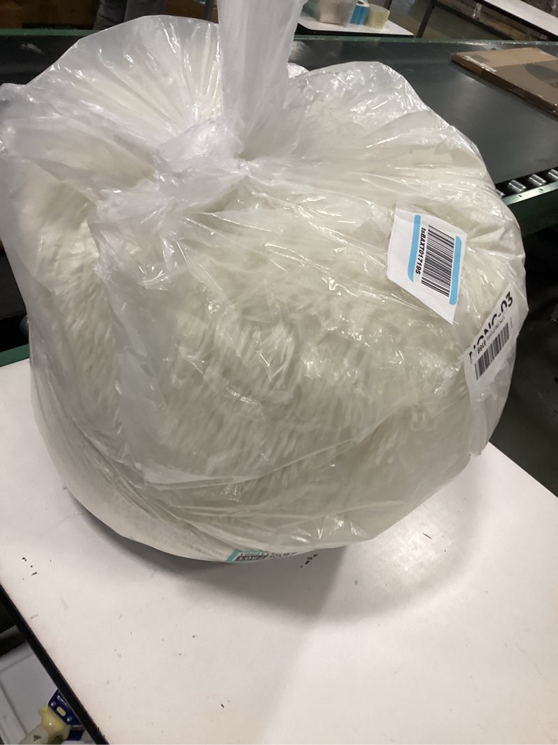 Condition photo showing As Is for HIGOGOGO Round Stuffed Pouf Ottoman, Long Faux Fur Poufs with Foam Chunk Filling, Fluffy and Furry P