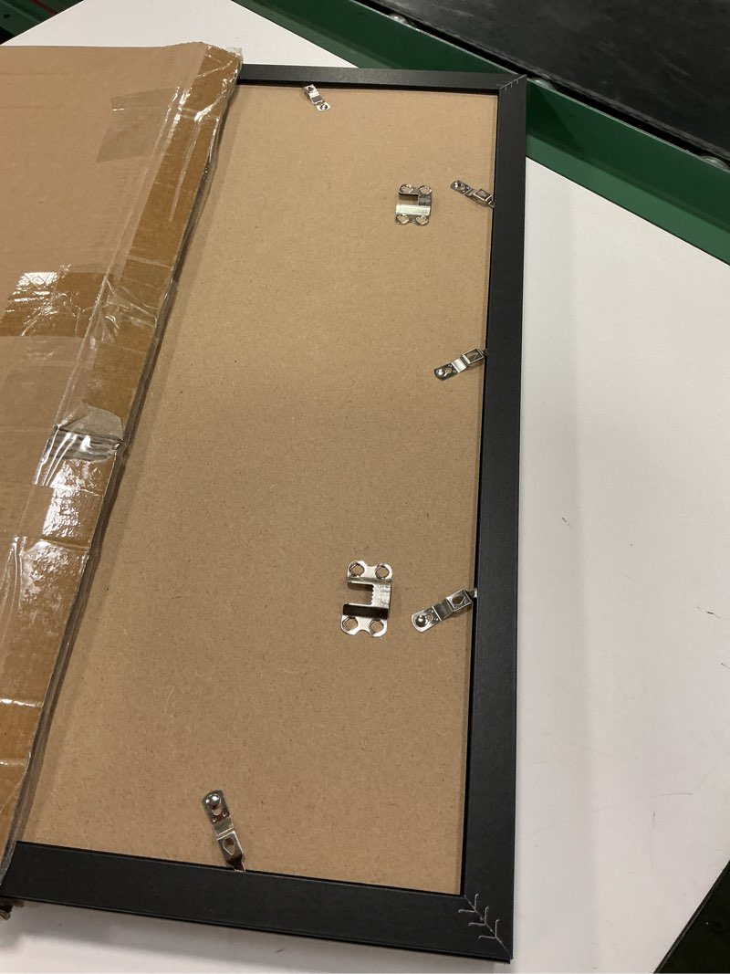 Condition photo showing Good Condition for PEALSN 16x20 Picture Frame Set of 2, Display Pictures 11 x 14 with Mat or 16 x 20 without Mat for Wall Mounting Display, Poster Frames, Black. Black 16 x 20