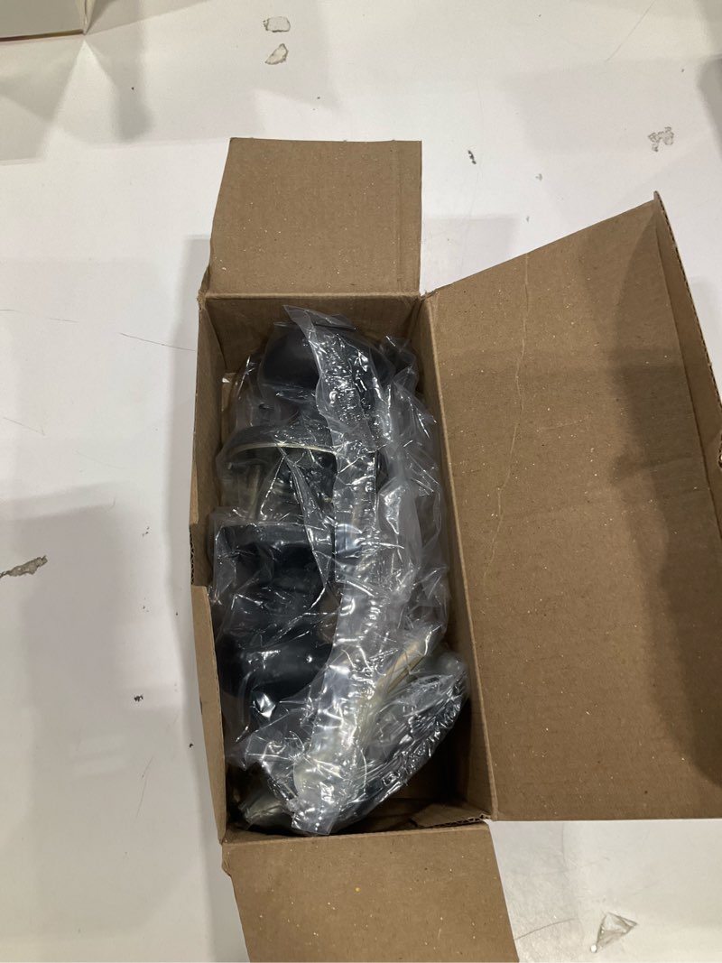Condition photo showing Good Condition for kwikset cove interior privacy door knob with lock, door handle for bathroom and bedroom, matte black keyless turn lock doorknob