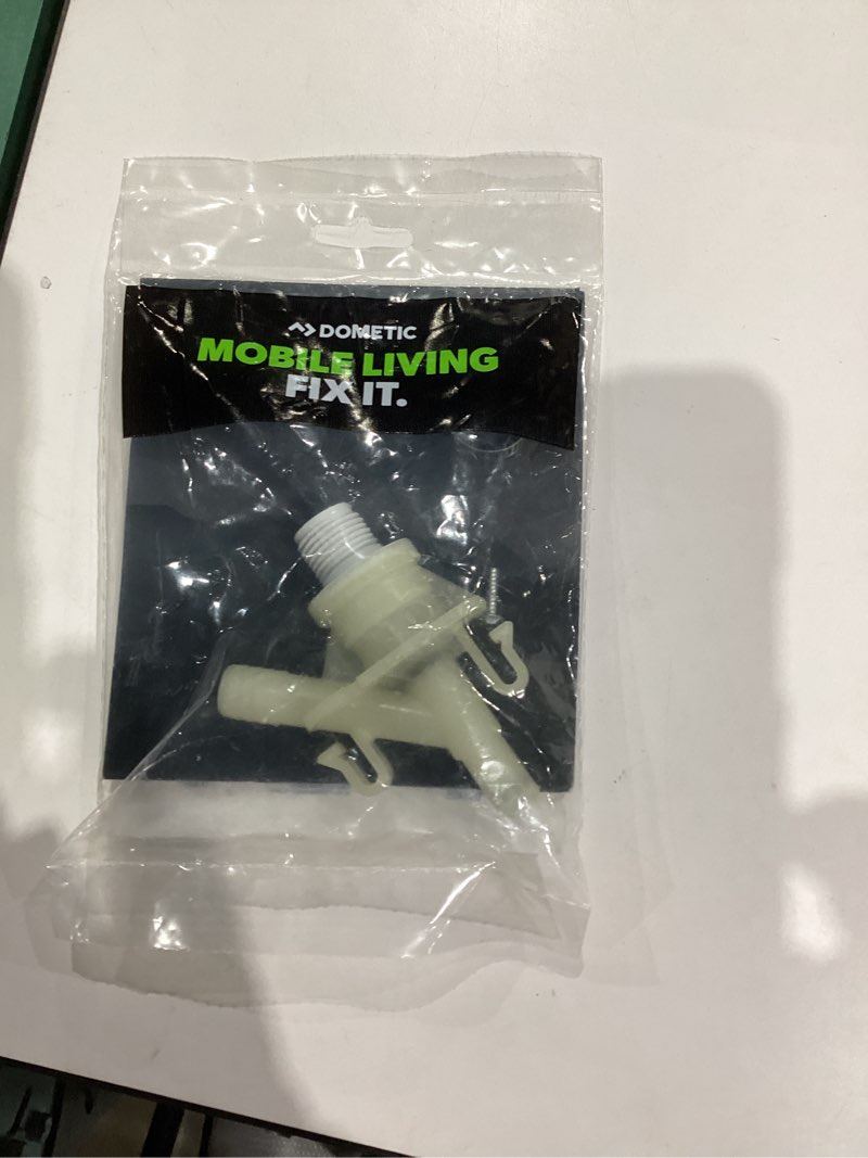 Condition photo showing New/Like New for Dometic 385311641 Genuine OEM Water Valve Kit | 300 301 310 320 Dometic and Sealand Toilets | Includes Hose Clamp and Fasteners | White Compact Kit for Efficient Repair and Replacement