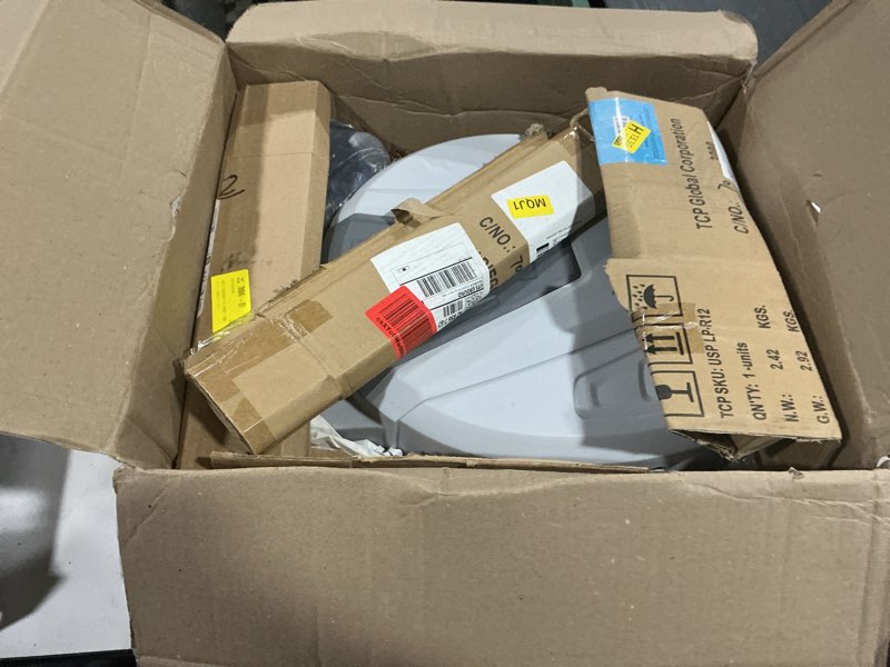 Condition photo showing As Is for ayleid retractable garden hose reel,1/2 in x 130 ft wall mounted hose reel, with 9- function sprayer nozzle, any length lock/slow return system/wall mounted/180°swivel bracket (gray) 130ft light gray