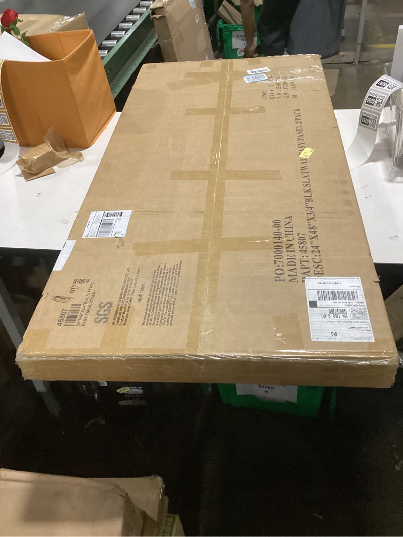 Condition photo showing New/Like New for SSWBasics 4 ft x 2 ft Horizontal Black Slatwall Panels for Wall (24"H x 48"L) - Pack of 2 - Garage Wall Organizer Panels and Craft Storage Organization Slatwall Panel