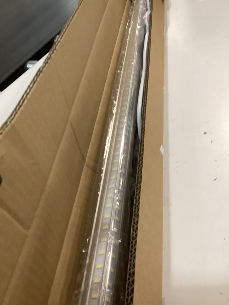 Condition photo showing Good Condition for Led Shop Lights,4FT LED Light 50W 6500K 7000LM Led Daylight,Garage Light Linkable Clear Cover Integrated V-Shape for Garage Warehouse Workbench Workshop(2-Pack) 4FT 2PACK