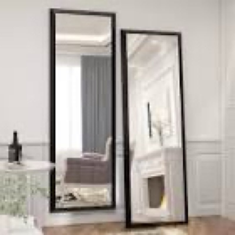 65"x 22", Floor Mirror Beaded Frame with Stand Wall