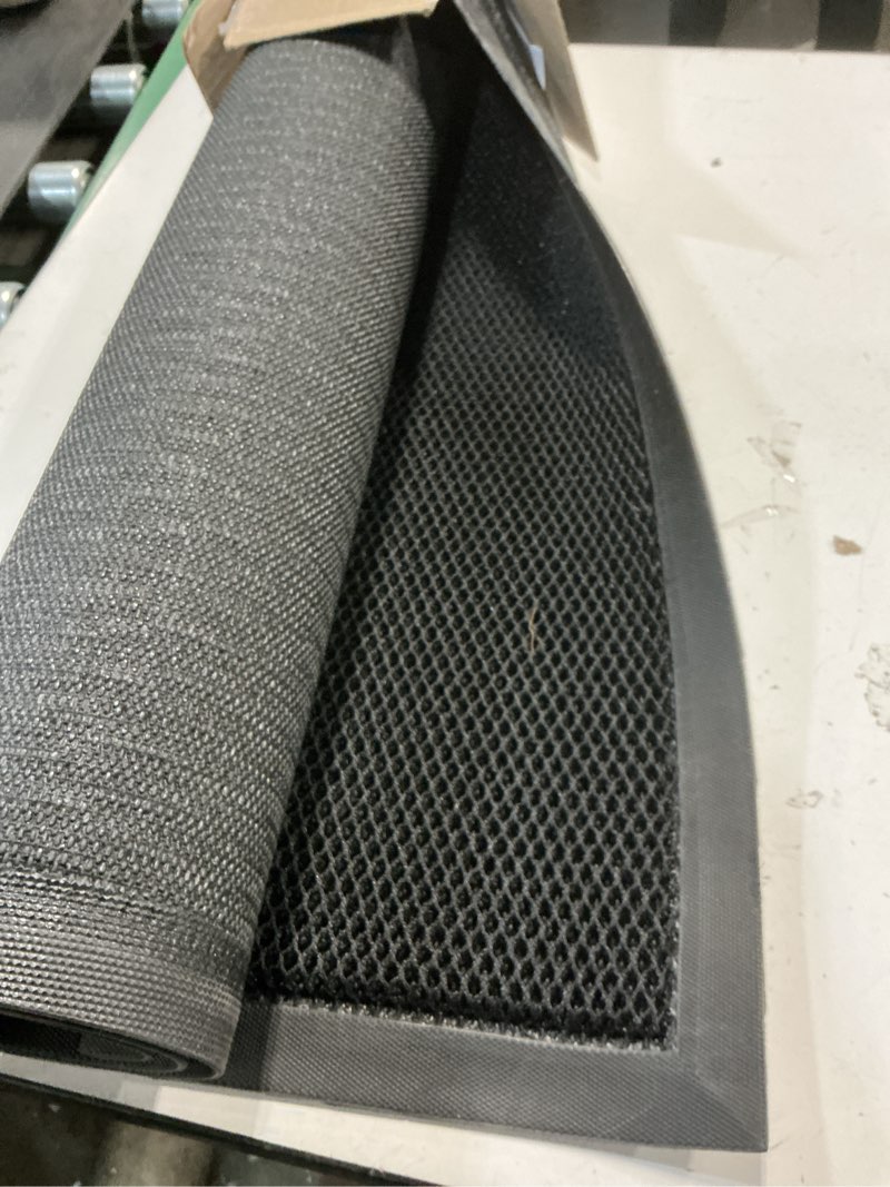 Condition photo showing Good Condition for color&geometry high stretch elastic silk doormat, large front door mat outside entrance, outdoor door mat for patio,quick-dry & heavy-duty, non-slip rubber large doormat, 32"x48" black black 2'8" x 4' (rectangular)