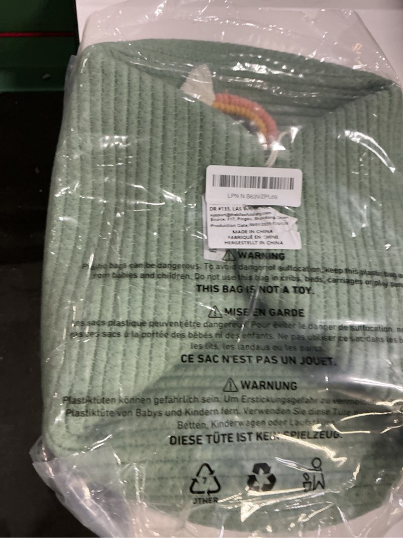 Condition photo showing Good Condition for Blissful Diary Baby Diaper Caddy Organizer, Cotton Rope Diaper Caddy Basket, Oval Storage Basket, Gift for Baby Shower, Newborn Essentials, Green Oval Green