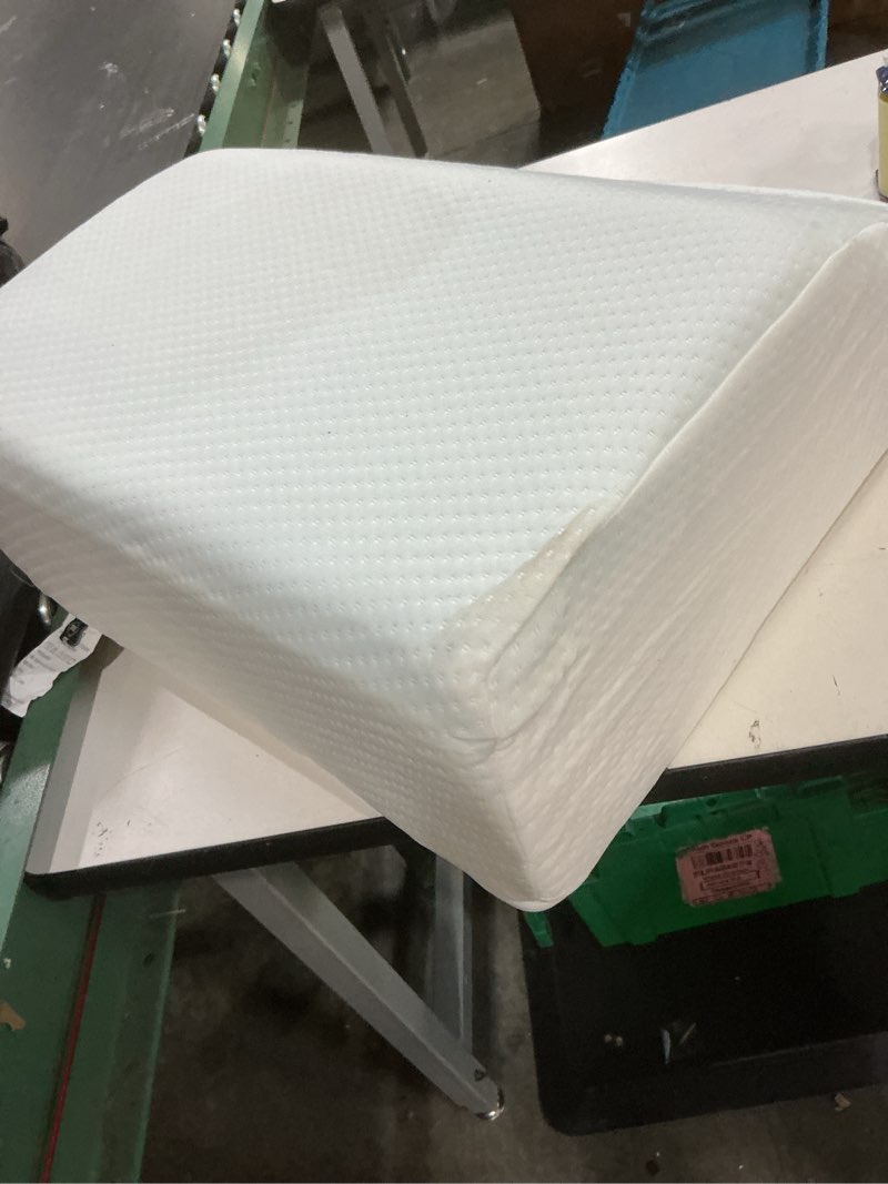 Condition photo showing As Is for ebung leg pillow memory foam - cooling gel leg elevation with removable cover for swelling, circulation, and pain relief - ergonomic leg rest for back, pregnancy, post-surgery - 24x21x8-inch (white) cooling gel leg elevation pillow