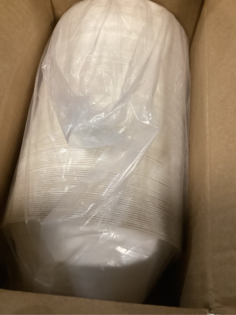 Condition photo showing New/Like New for ecolipak 150 pack 12 oz paper bowls disposable, heavy-duty biodegradable compostable bowls made of natural sugarcane bagasse, suitable for salad, dessert, milk, cereals 12oz-white