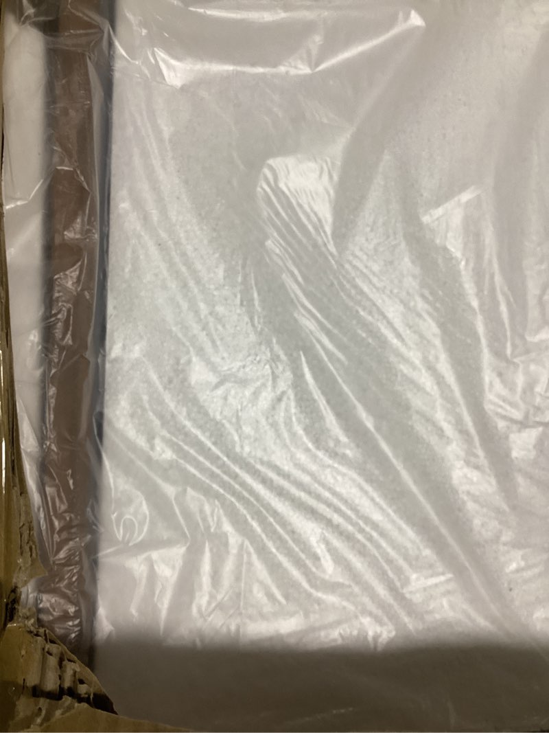 Condition photo showing Good Condition for loaao 40x36 inch bathroom mirror with wood grain colored metal frame, rounded rectangle metal framed bathroom mirror, anti-rust, hangs horizontally or vertically, tempered glass wood grain colored 40"l x 36"w