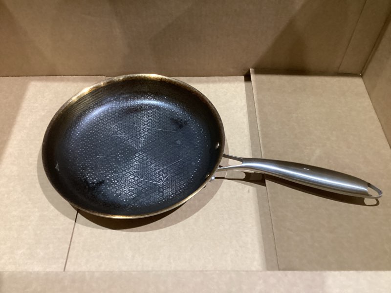 cooking king 10-inch stainless steel pan, hybrid nonstick frying pan, skillet, 3-ply clad cookware, 