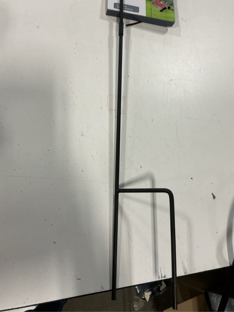 Condition photo showing As Is for style selections 1.45-ft black metal garden flag pole