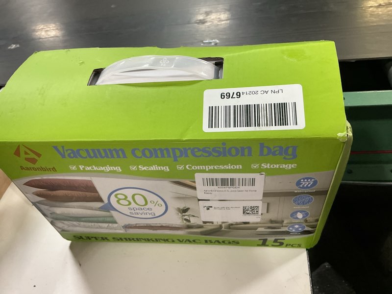 Condition photo showing Good Condition for aaronbird vacuum seal bags for clothing with wireless electric pump - travel & home use, 15 pack ideal space saver vacuum storage bags, travel vacuum bags for luggage 15pack