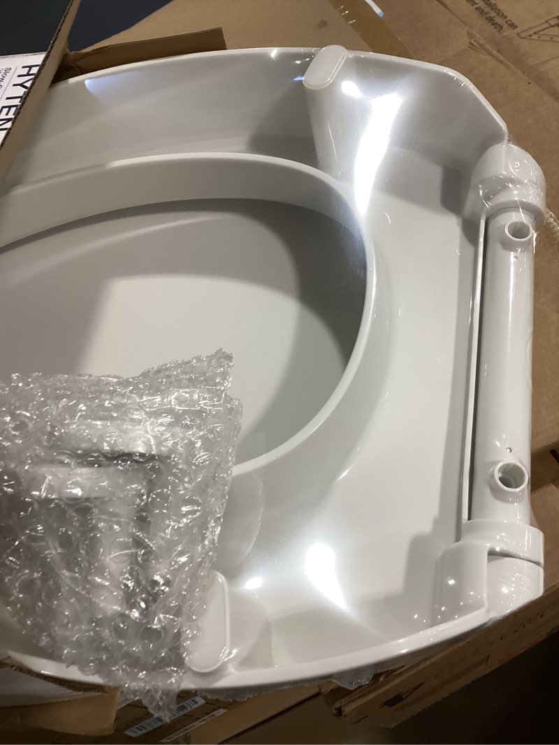 Condition photo showing New/Like New for KOHLER 25875-0 Hyten 3" Height, Elevated Soft Close Elongated Toilet Seat, Contoured Seat with Grip-Tight Bumpers, Quick-Attach Hardware, No Slam Toilet Seat, White White Elongated