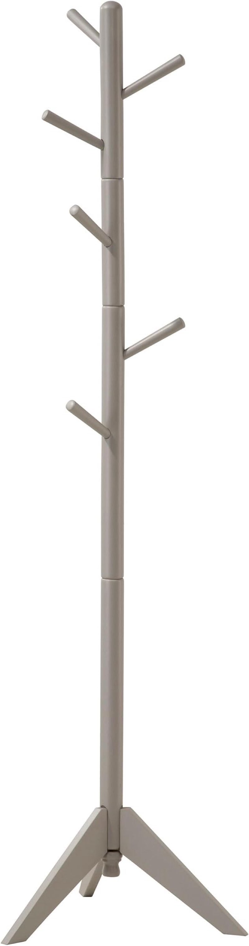 Coaster Home Furnishings - Devlin - 6-Hook Freestanding Wooden Coat Tree with Slanted Hooks & 3-Leg Base - Entryway, Bedroom and Hallway - 72-Inch - Grey 