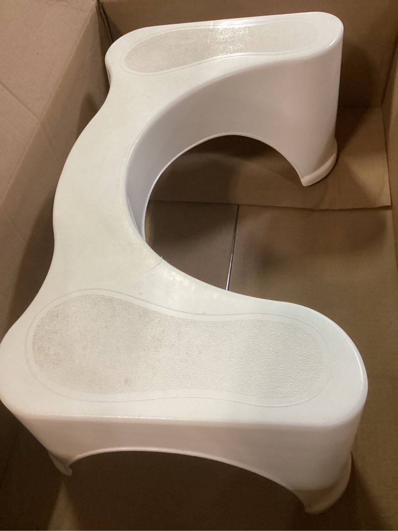 Condition photo showing As Is for squatty potty the original bathroom toilet stool, 7 inch height, white white 7 inch