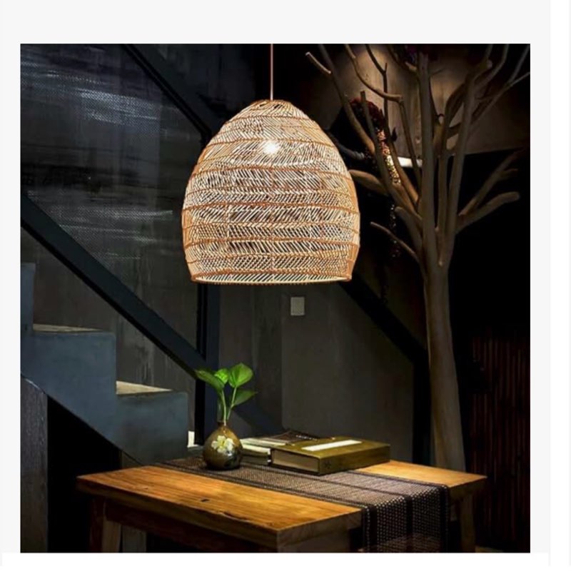 aeyee bamboo pendant light fixture boho style 1 lights rattan pendant lamp woven hanging light for k