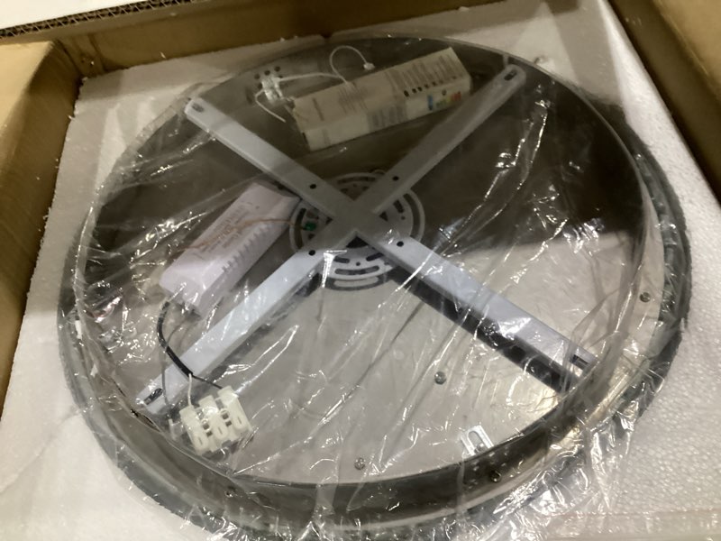 Condition photo showing New/Like New for (not tested)krychiler 17.7\" bright crystal flush mount ceiling lights, dimmable led modern close to ceiling lighting fixture, chrome hallway round chandelier for bedroom kitchen bathroom foyer living dining room 17.7inch