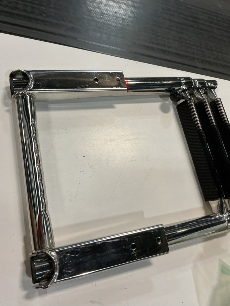 Condition photo showing Good Condition for 2 steps telescoping ladder stainles steel boat ladder,400 pounds capacity, pool ladder,for marine yacht swimming pool with retaining strap