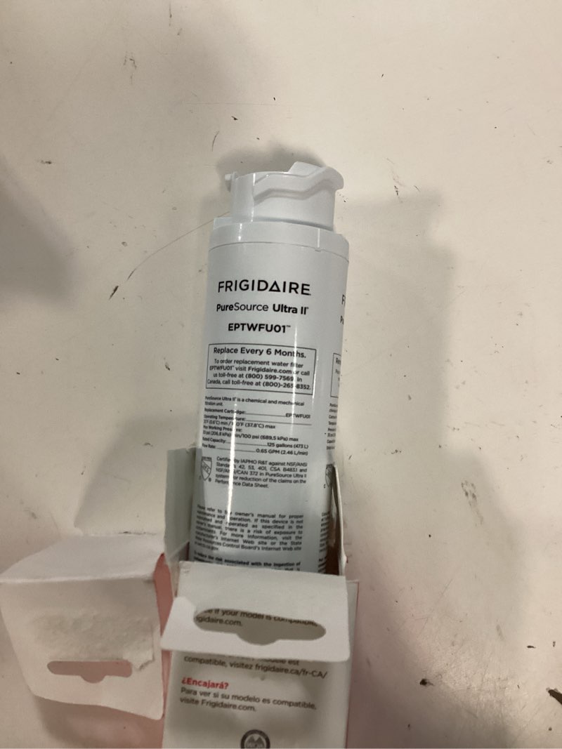 Condition photo showing New/Like New for frigidaire eptwfu01 puresource ultra ii refrigerator water filter, 1 count, white 1 pack