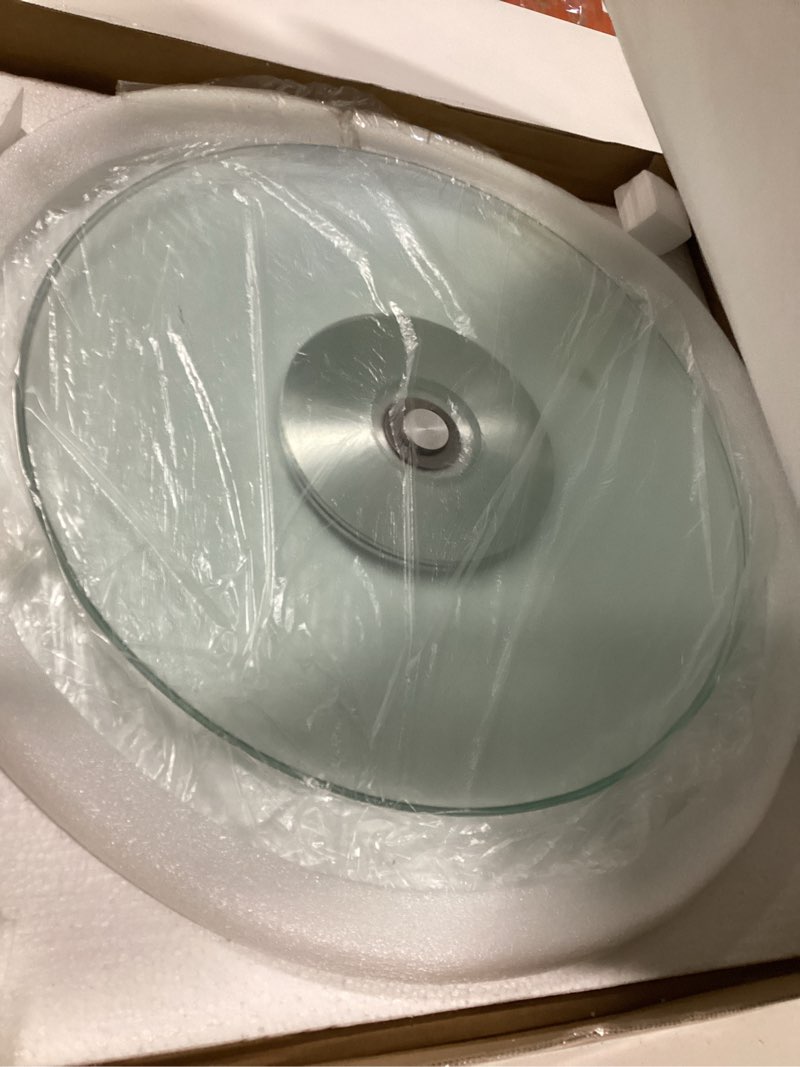 Condition photo showing New/Like New for 18.9 inch Glass Turntable Dining Table Large Lazy Susan Round Serving Plate Tabletop Rotating Tray with Swivel Assist System Silent & Smooth Spin (48cm / 18.9in) 18.9in (48cm)