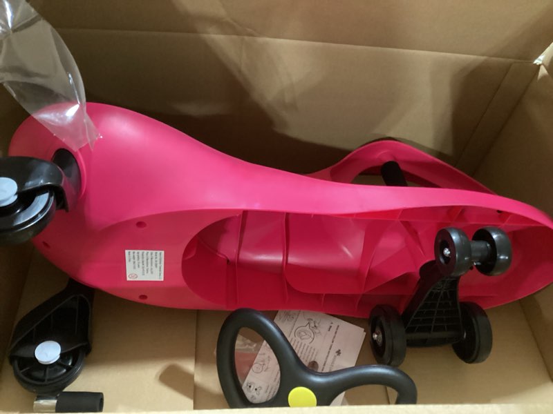 Condition photo showing Good Condition for wiggle car ride on toy - no batteries, gears or pedals - twist, swivel, go - outdoor ride ons for kids 3 years and up by lil' rider (hot pink and black)