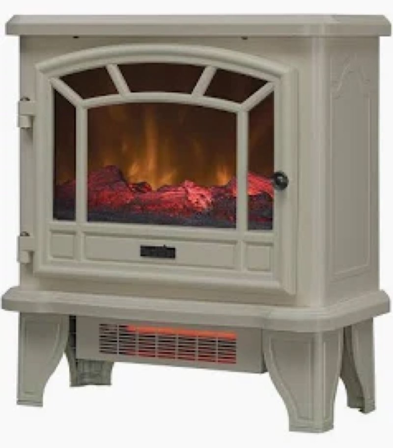 duraflame Infrared Quartz Electric Fireplace Stove Heater, Cream