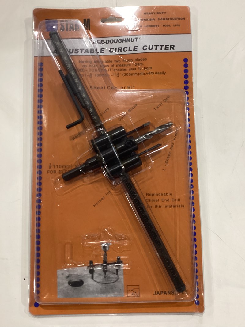 Condition photo showing New/Like New for adjustable hole saw, 1-3/16" to 11-3/4" (30 to 300mm) heavy duty adjustable circle cutter drill bit tool for drywall wood plaster, black b, 1-3/16" to 11-3/4"