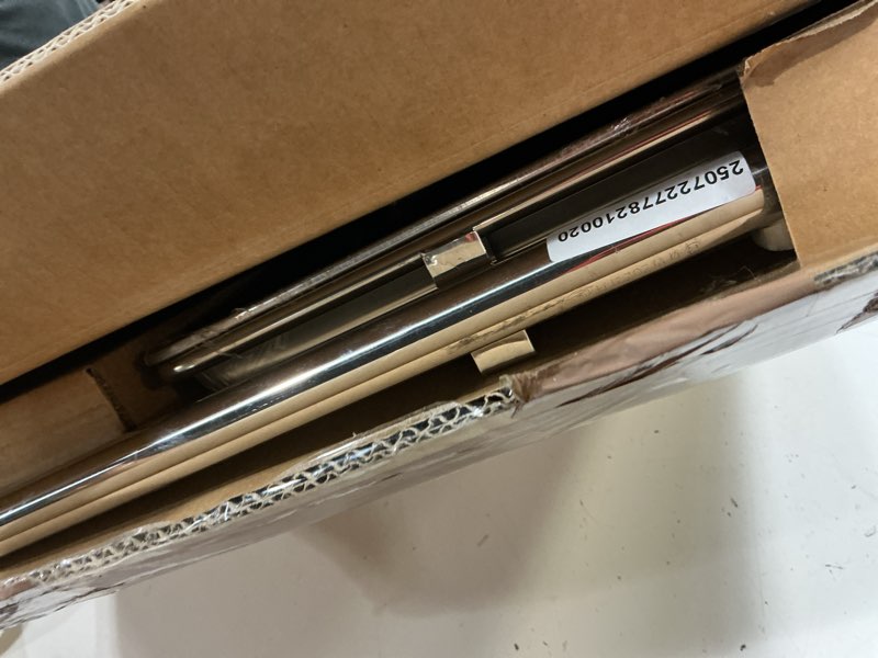 Condition photo showing New/Like New for vevor mayo stand 18 x 14 inch medical tray, height adjustable 32-51 inch, stainless steel lab cart with removable tray & 4 swivel wheels, metal instrument procedure tray for home equipment, dental
