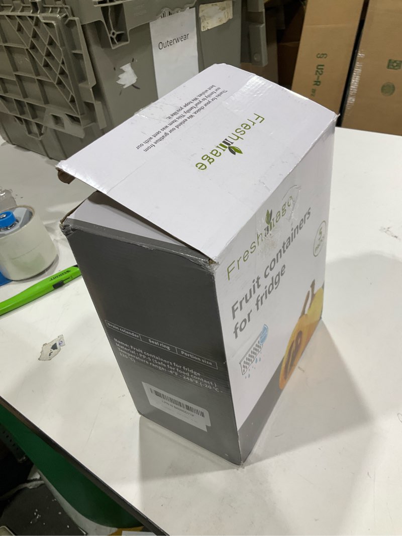 Condition photo showing Good Condition for 5 PCS Large Fruit Containers for Fridge - Leakproof Food Storage Containers with Removable Colander - Dishwasher & microwave safe Produce Containers Keep Fruits, Vegetables, Berry, Meat Fresh longer wu