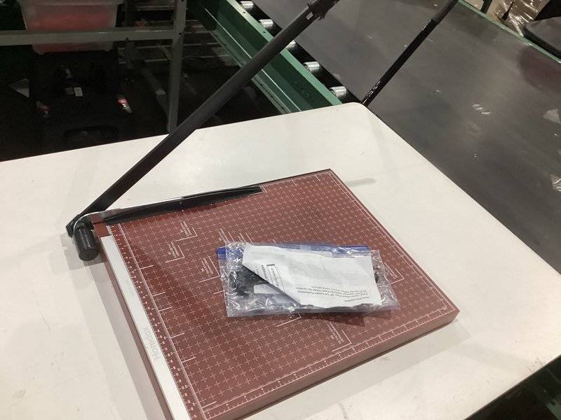 Condition photo showing Good Condition for paper cutter heavy duty 18" cut length professional large paper cutter 12-sheet capacity guillotine paper cutter for cardstock, safety, efficience, wide use for office, school, home (a2-a7) 18-inch red